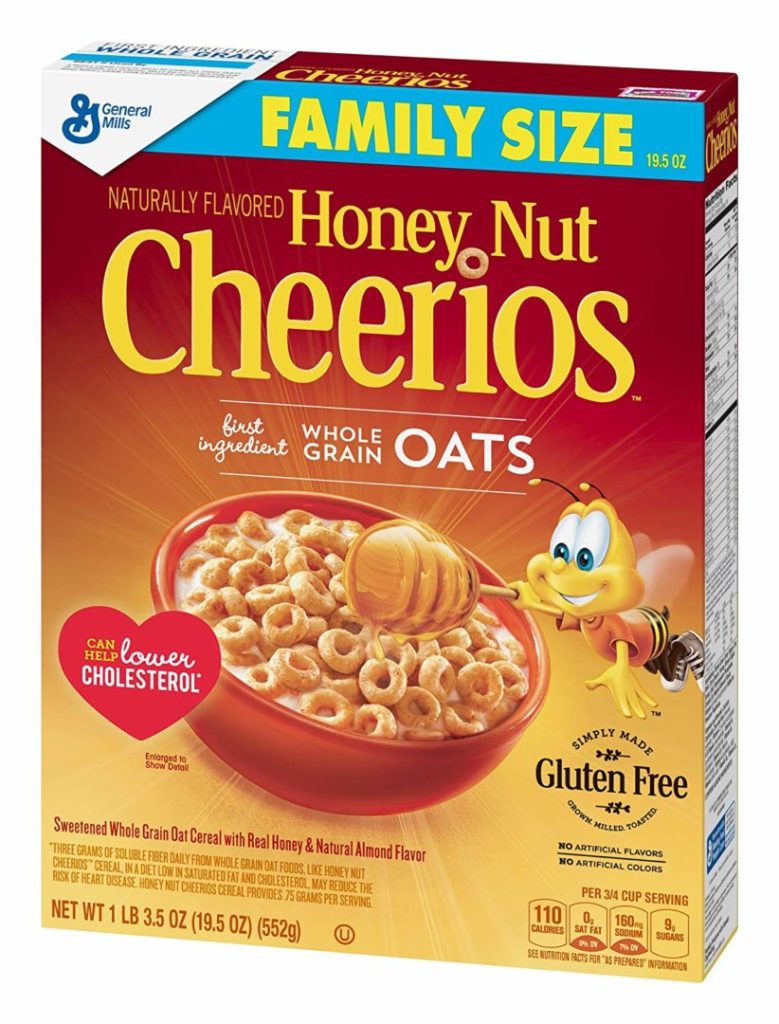 Cereal Cheerios con avena, miel y nueces, caja de 19.5 oz, tamaño familiar 