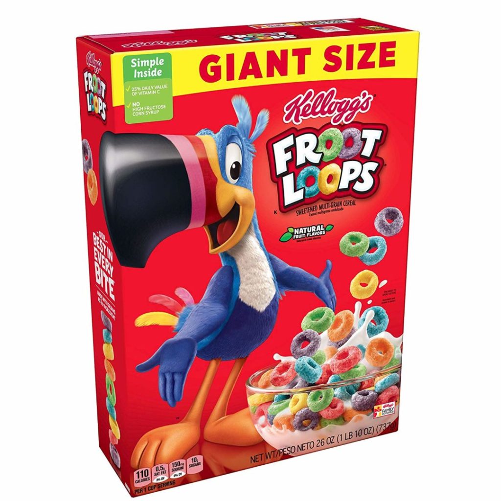 Froot Loops de Kellogg’s, tamaño gigante, caja de 26 oz 