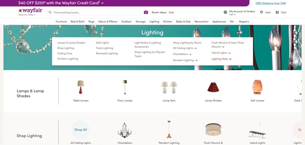 Iluminación en wayfair