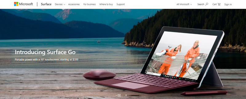 Surface Go en Tienda Microsoft por $399