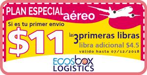 plan aéreo primer envío Ecosbox