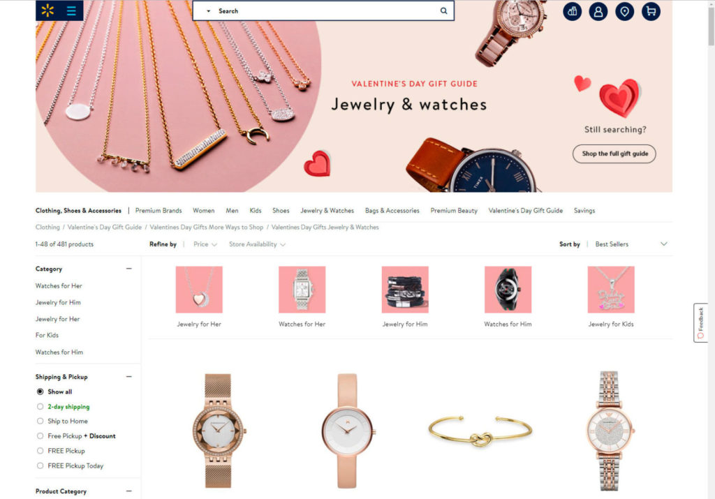 Joyería y relojes para San Valentin