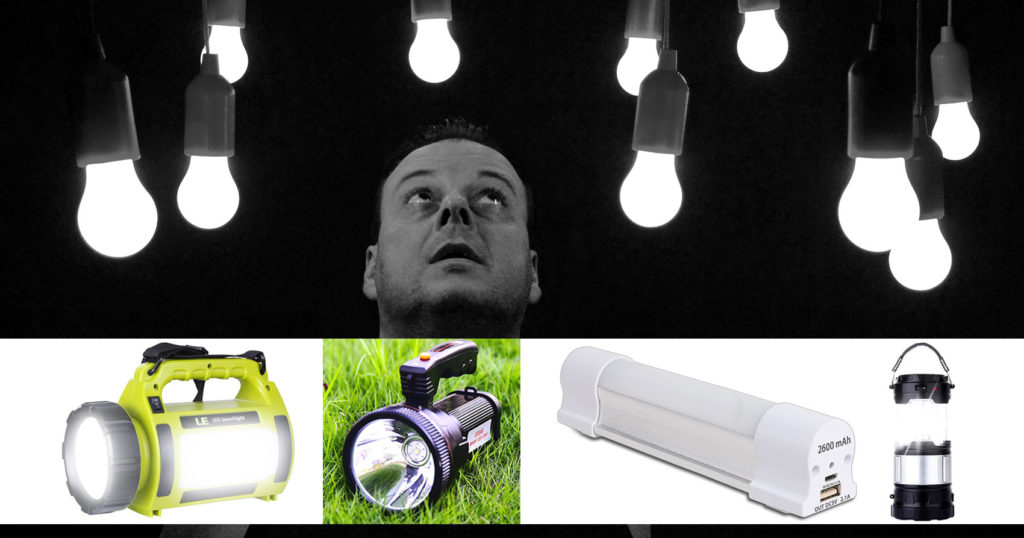 Lámparas recargables ideales para emergencias o para acampar