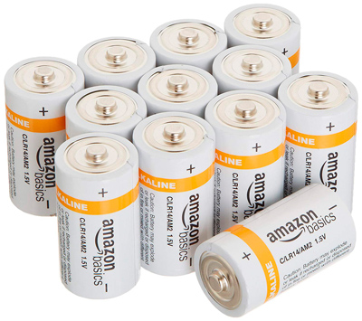 Baterías alcalinas AmazonBasics tipo C, paquete de 12 pilas