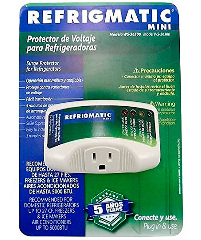 Refrigmatic WS-36300 protector de voltaje para neveras (hasta 27 cu) ft.