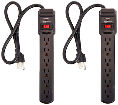 Protector de sobretensión AmazonBasics de 6 salidas, 2 unidades