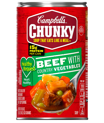 Campbell's Chunky Healthy Request Beef with Country Vegetables Soup, 18.8 oz. (12 und)