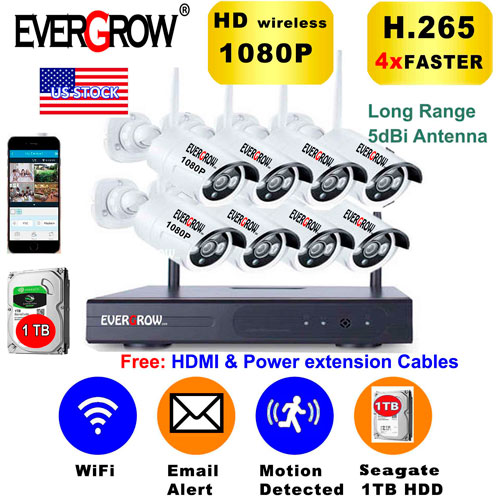 Sistema de cámaras de seguridad para el hogar 8CH 1080P NVR 